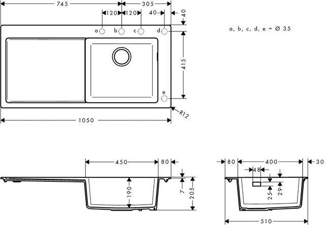 hansgrohe Einbauspüle S514-F450-43314170