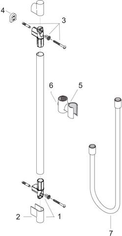 hansgrohe Brausestange Axor Starck 900 mm, mit Schlauch ohne Handbrause, chrom-27830000