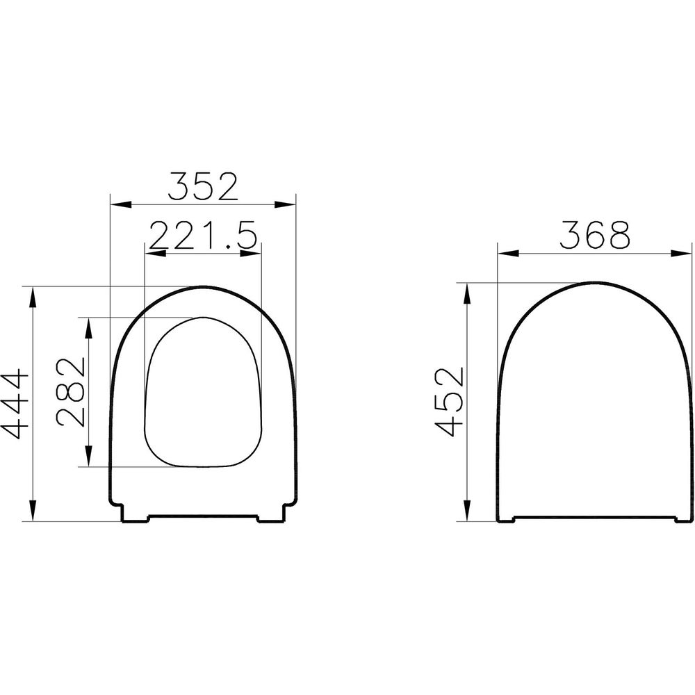 VT WC-Sitz Slim Wrap Sento Duroplast mit Absenkautomatik Weiß Hochglanz-130-003R419