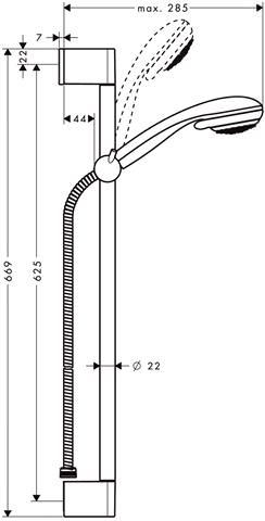 hansgrohe Brause-Set Crometta 85 Vario mit 90 cm Brausestange Unica Crometta, chrom-27762000