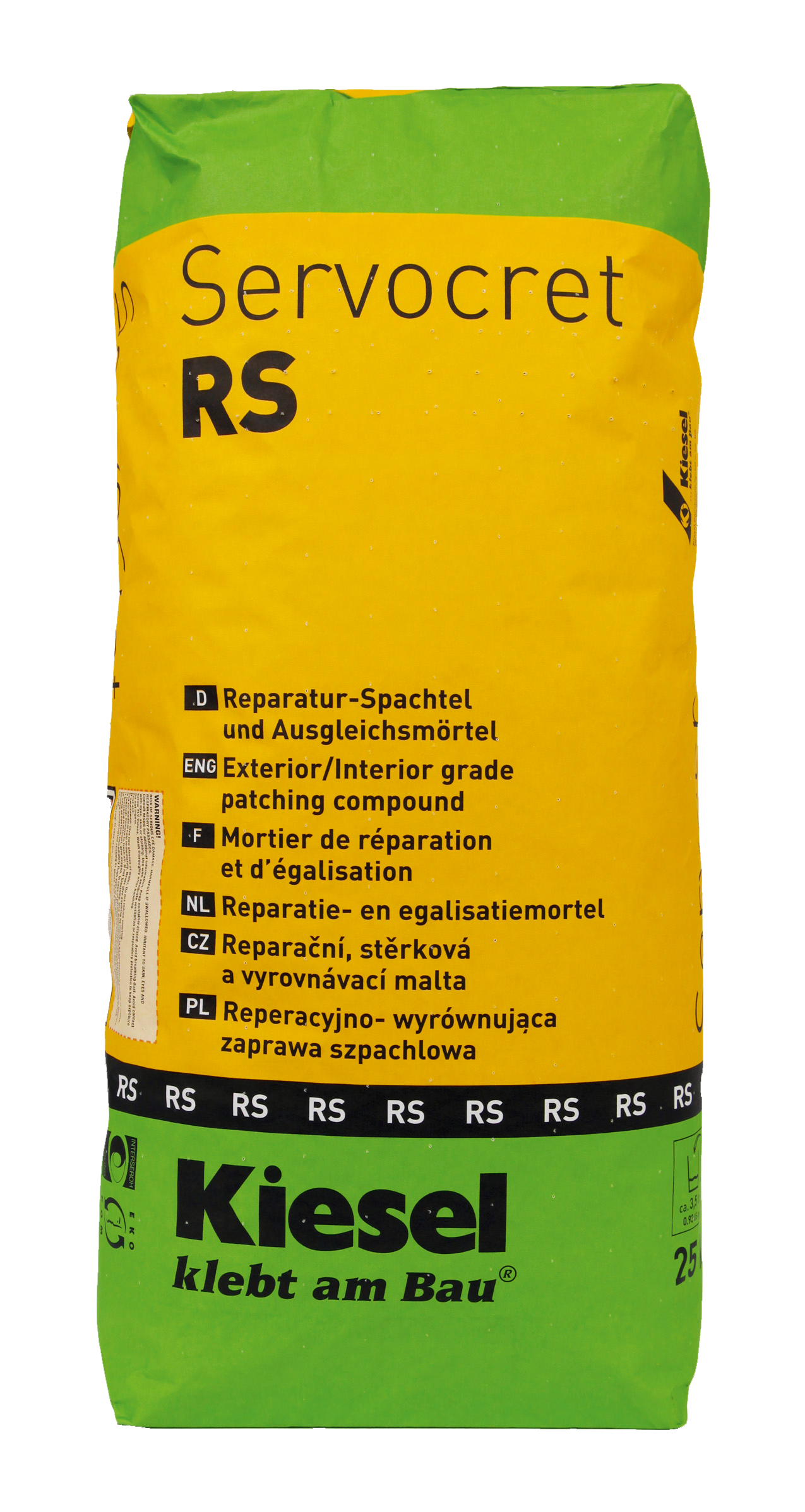 Kiesel Servocret RS, Reperatur-Spachtel und Ausgleichs-Mörtel a 25 kg-11026