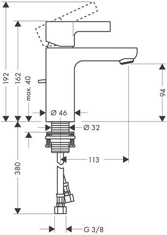 Hansgrohe Waschtisch-Einhebelmischer Metris S EcoSmart 5 l/min, mit Ablaufgarnitur, chrom-31060000