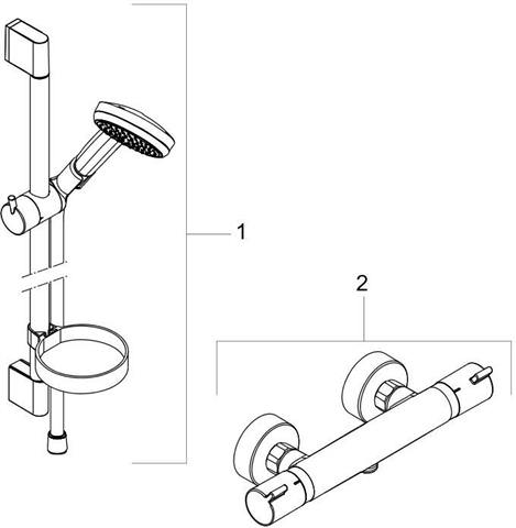 Hansgrohe Brausekombination Croma 100 Vario EcoSmart 9 l/min, DN 15, mit 90 cm Brausestange, chrom-27033000