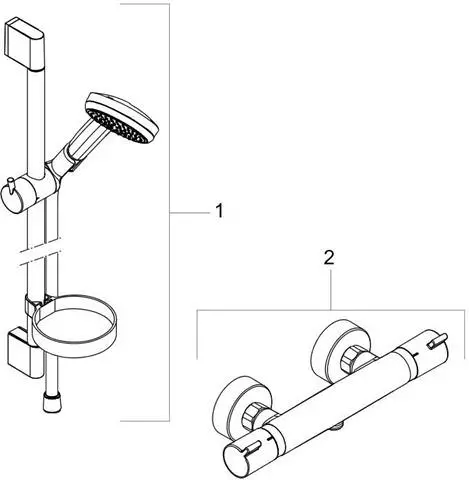 Hansgrohe Brausekombination Croma 100 Vario EcoSmart 9 l/min, DN 15, mit 90 cm Brausestange, chrom-27033000