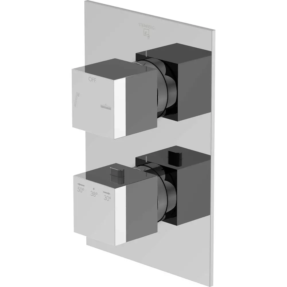 Steinberg Fertigmontageset Serie 160 UP-Thermostat, 2-Wege Umsteller, chrom-160 4133 3