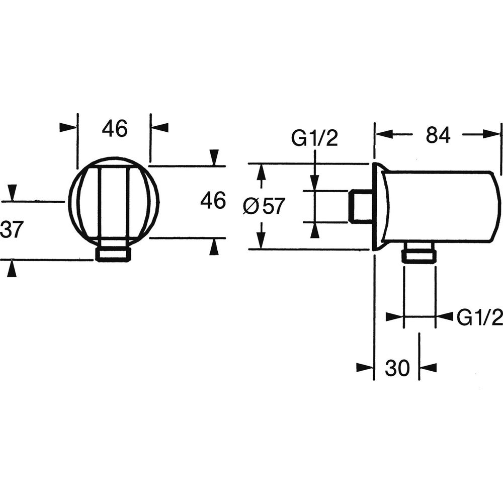 HANSA Wandanschlussbogen G 1/2, mit Brausehalterung, chrom-4460100