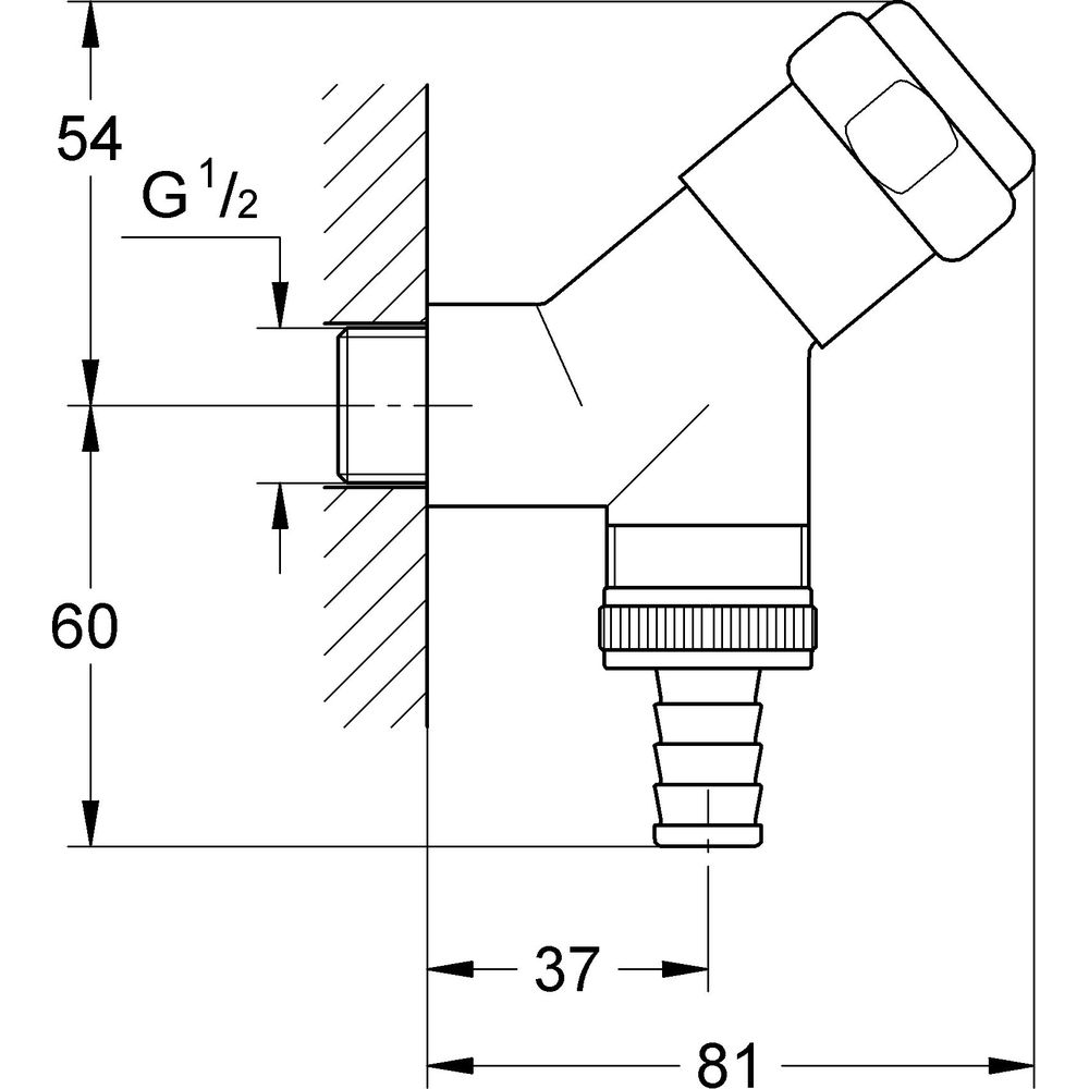 GROHE WAS-Anschlussventil 1/2", chrom -41010000