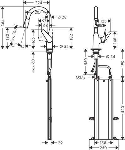 hansgrohe Spültisch-Einhebelmischer M4216-H180-71821800