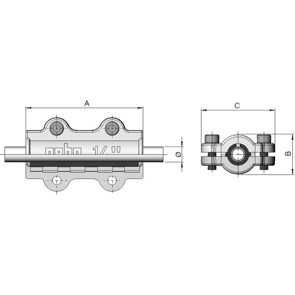 Gebo Dichtschelle aus Temperguss DS Serie 252 1/2", für Stahlrohr-01.252.28.01