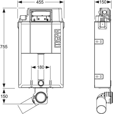 MEPA Wand-WC-Element Unimont Standard, UP Spülkasten, Sanicontrol 6 l, Typ A31-410310