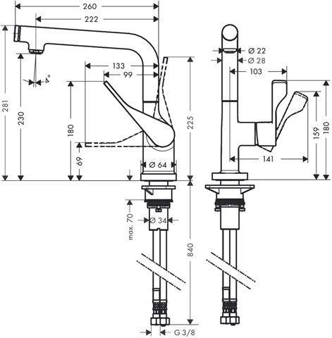 hansgrohe Spültisch-Einhebelmischer Axor Citterio Select-39860800