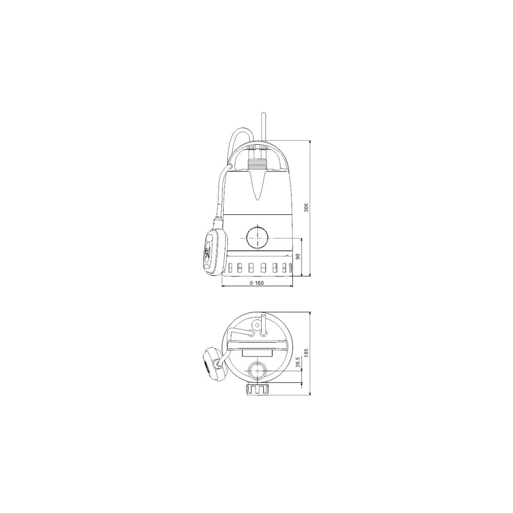 Grundfos Kellerentwässerungspumpe UNILIFT CC 7 A1 10 m Kabel, Rp 1 1/4" IG, 230 V -96280968
