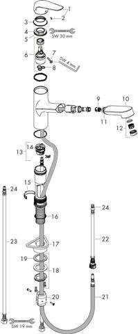 hansgrohe Spültisch-Einhebelmischer M427-H150-71814800