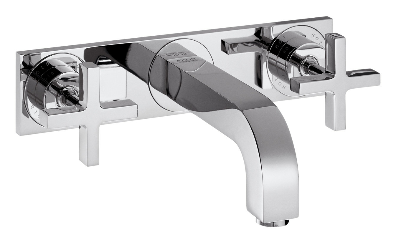 hansgrohe Fertigmontageset Axor Citterio 3-Loch-Waschtischarmatur UP, Auslauf 226 mm, Kreuzgriffe, P-39144000