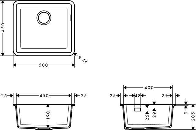 hansgrohe Unterbauspüle S510-U450-43431170