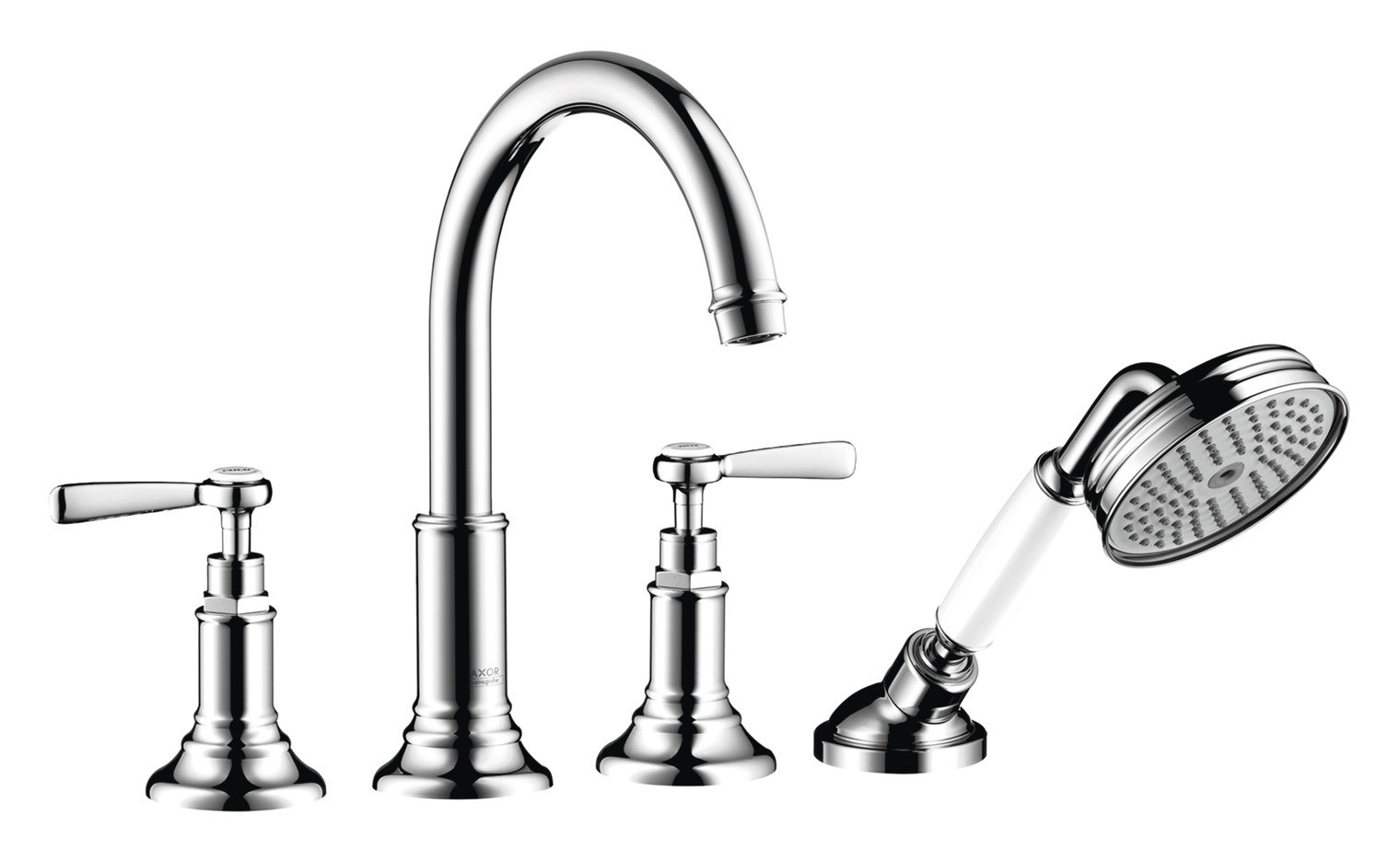 hansgrohe Fertigmontageset Axor Montreux 4-Loch-Armatur, Wannenrandmontage, Ausladung 196 mm, Hebelg-16550000