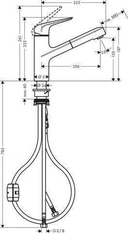 hansgrohe Spültisch-Einhebelmischer M427-H150-71814800