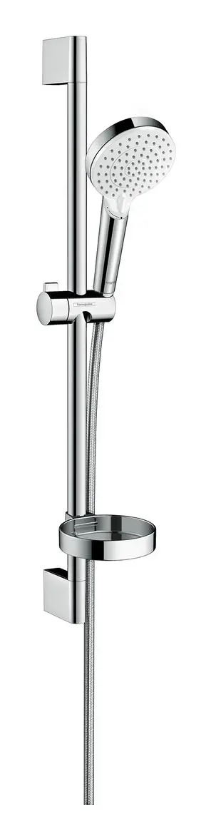 Hansgrohe Brauseset Crometta Vario/Unica Brausestange 65 cm, mit Seifenschale, weiß/chrom-26553400