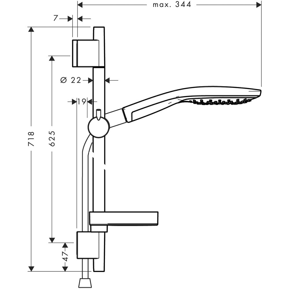 hansgrohe Brauseset Raindance Select S 150 mit 65 cm Brausestange Unica S Puro, chrom, 3jet-27802000