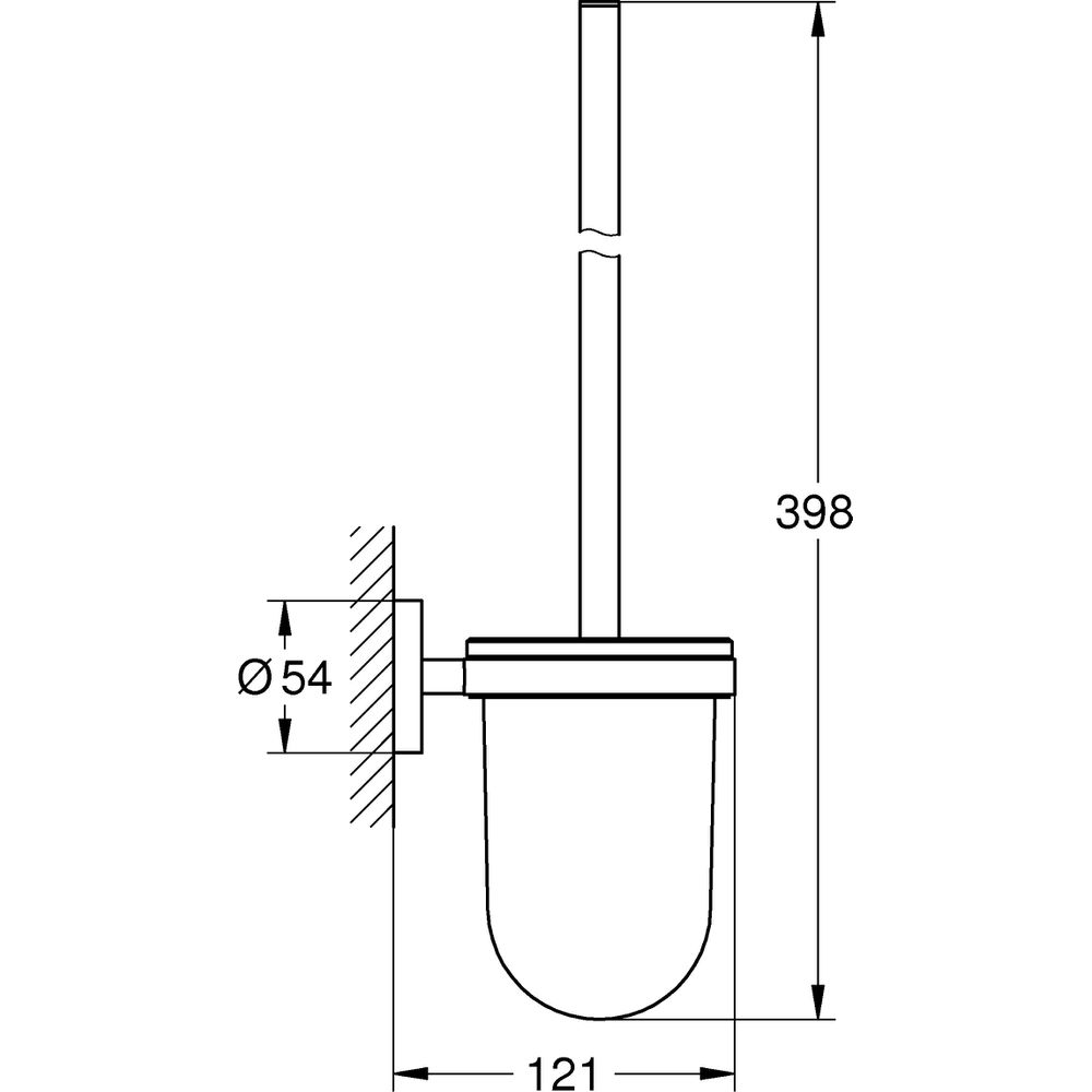 GROHE WC-Bürstengarnitur Essentials Wandmontage, verdeckte Befestigung, chrom-40374001