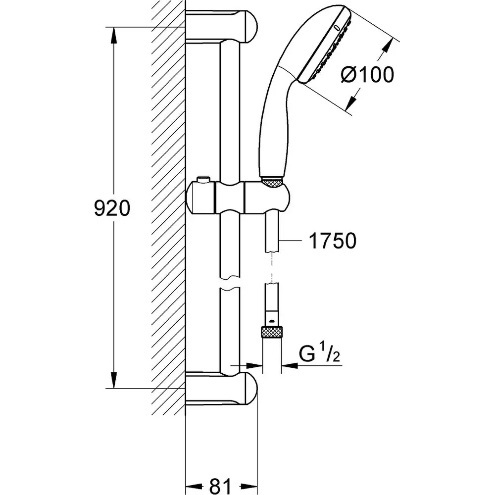 GROHE Brausegarnitur Tempesta 110 Brausestange 90cm, 1 Strahlart, chrom -27854003