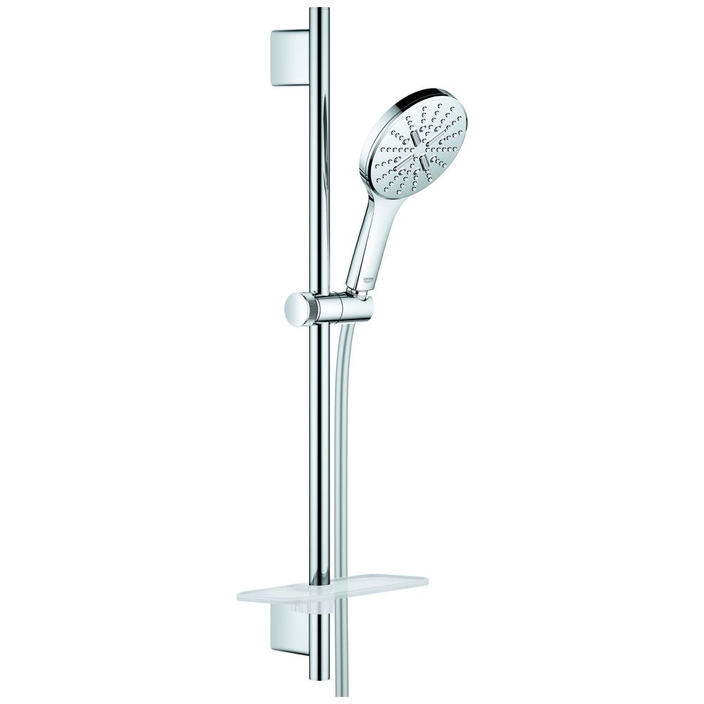 GROHE Brausegarnitur Rainshower SmartActive 130 Brausestange 60cm, 3 Strahlarten, chrom-26546000