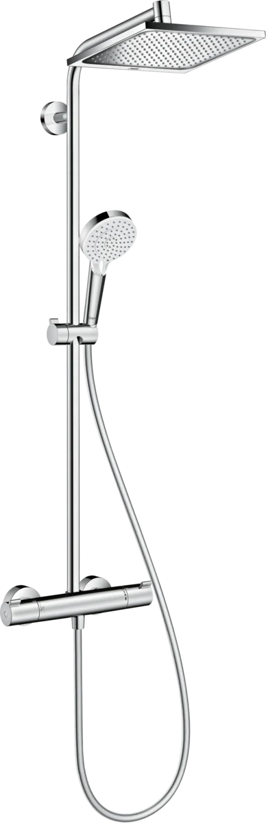 Hansgrohe Showerpipe Crometta E 240 EcoSmart 9 l/min, 1jet, 240 x 240 mm, mit Thermostat, chrom-27281000
