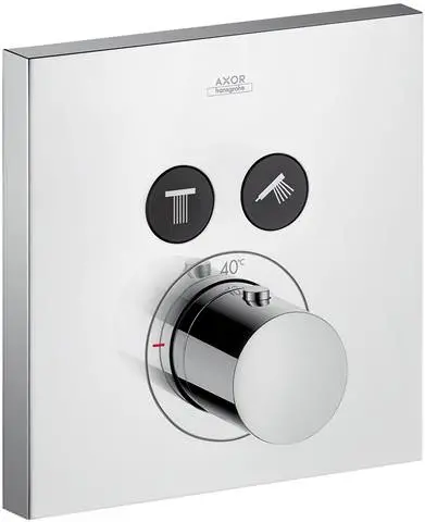 Hansgrohe Fertigmontageset ShowerSelect Square UP-Thermostat, 2 Verbraucher, chrom-36715000