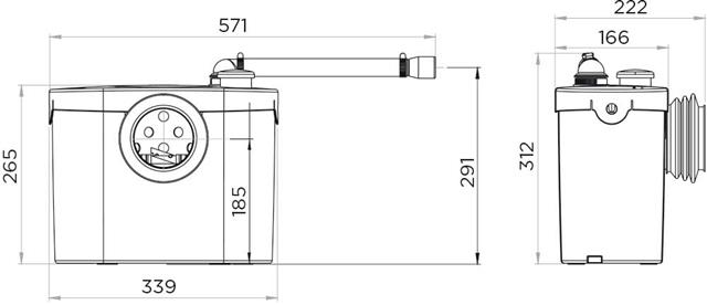 SFA WC-Hebeanlage SaniBroy UP für Stand-WC, weiß -0001UP