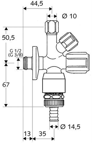 SCHELL Kombi-Eckventil COMFORT verchromt, G 1/2 AG, mit ASAG easy-35490699