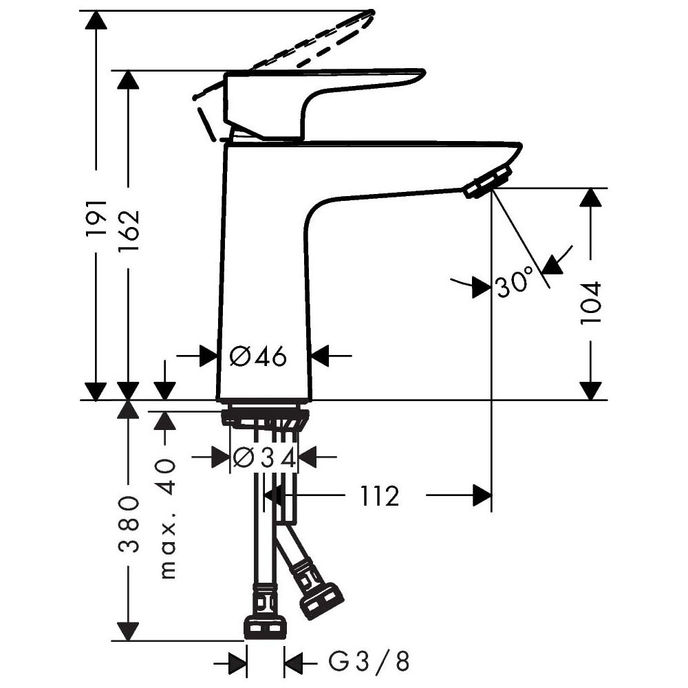 hansgrohe Waschtisch-Einhebelmischer Talis E 110 5 l/min, ohne Ablaufgarnitur, chrom-71712000