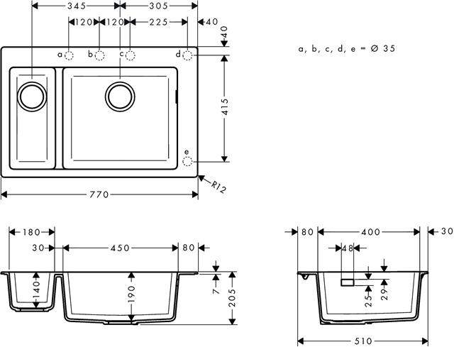 hansgrohe Einbauspüle S510-F635-43315170