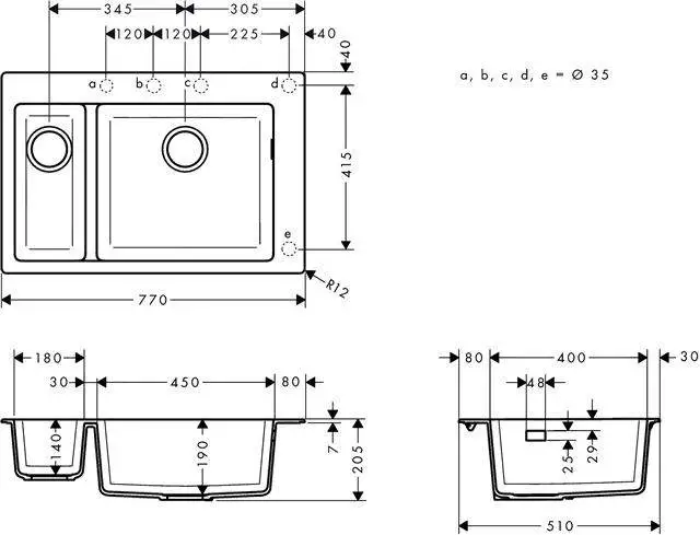 hansgrohe Einbauspüle S510-F635-43315170