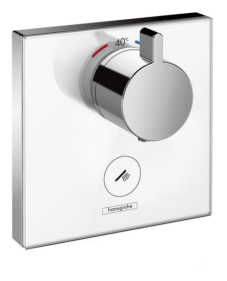 hansgrohe Fertigmontageset ShowerSelect Highflow UP-Thermostat, für 1 Verbraucher, Glas, weiß/chrom-15735400