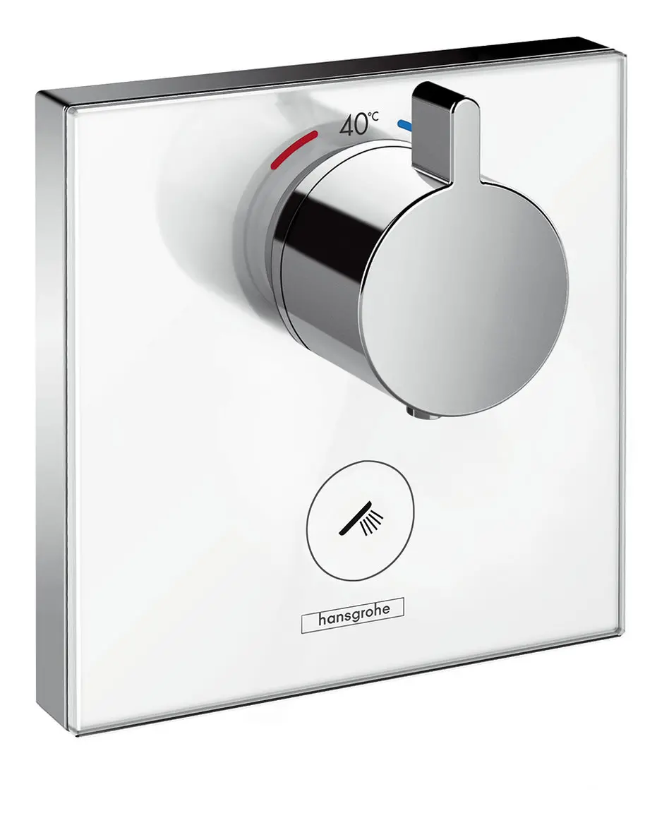 Hansgrohe Fertigmontageset ShowerSelect Highflow UP-Thermostat, für 1 Verbraucher, Glas, weiß/chrom-15735400