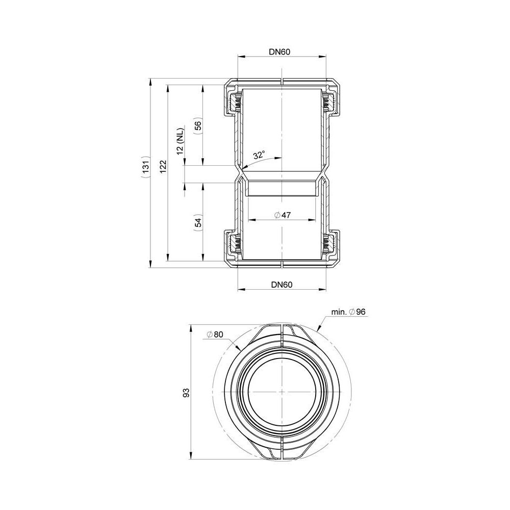 ATEC Kupplung PolyTop DN 60, für Rohr flexibel-00351