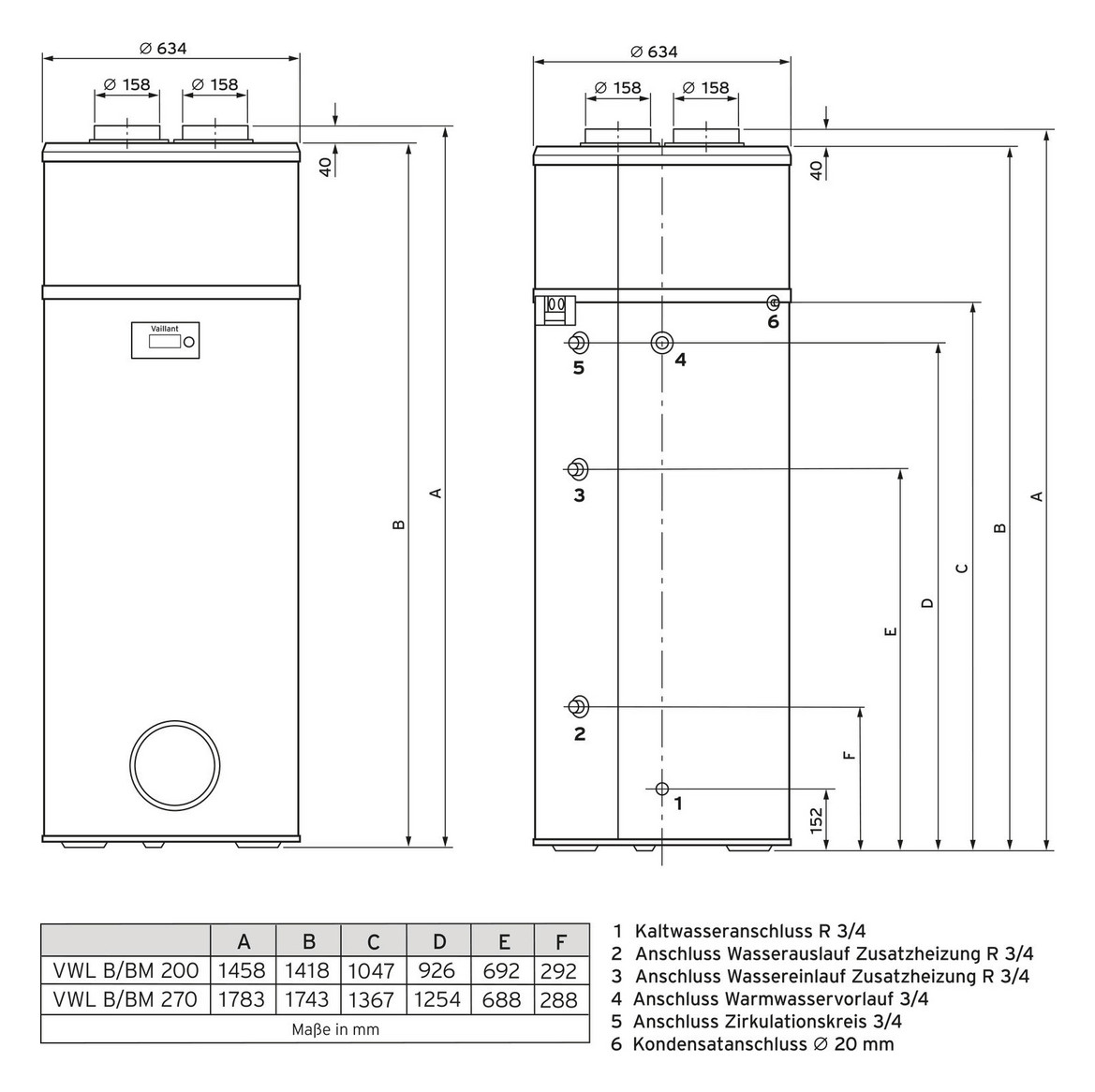 Vaillant Trinkwasserwärmepumpe aroSTOR VWL BM 270/5-0010026819