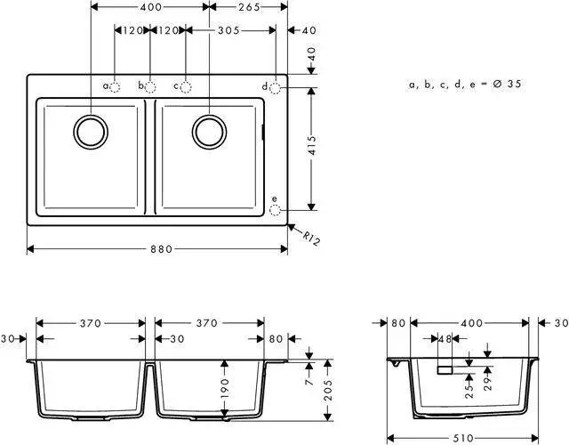 hansgrohe Einbauspüle S510-F635-43316170