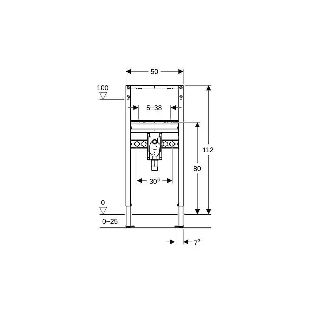 Geberit Waschtisch-Element Duofix BH 112 cm, mit UP-Geruchsverschluss, für Standarmatur -111480002
