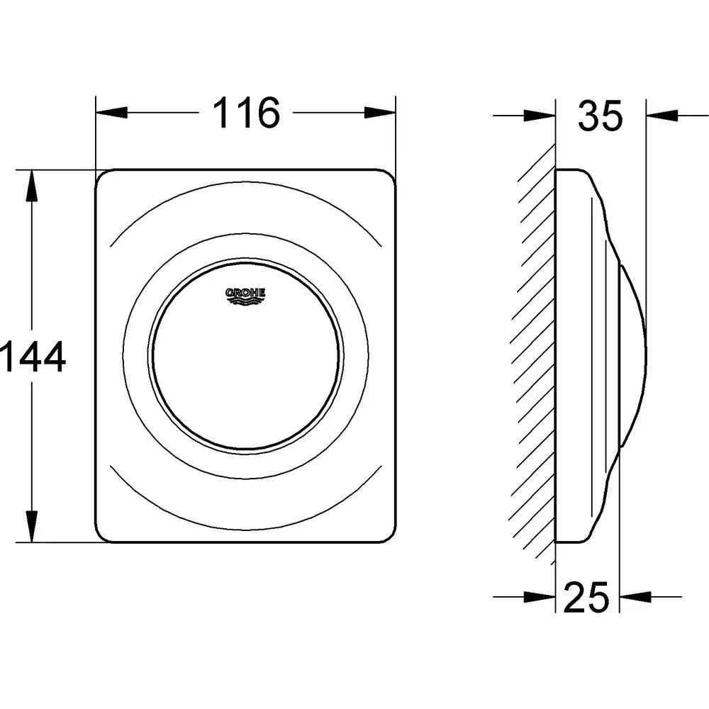 GROHE Abdeckplatte Surf manuelle Auslösung für Urinal, weiß-38808SH0