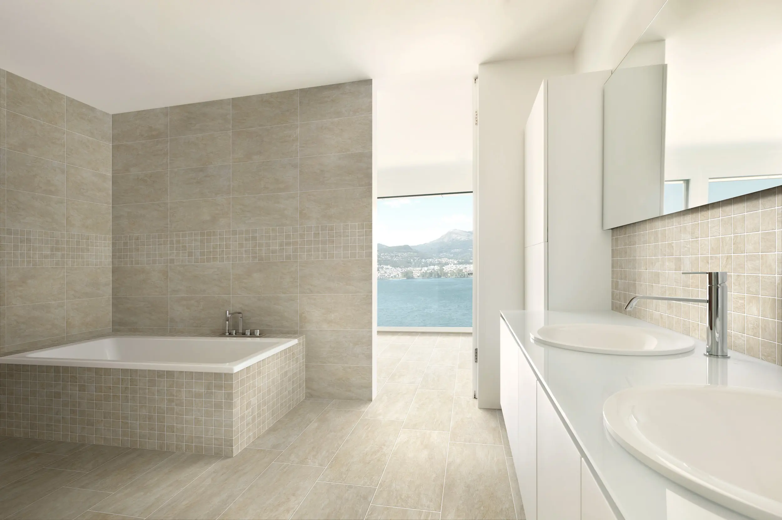 Feinsteinzeug Wand- & Bodenfliese Geotech Natursteinoptik beige 30 x 60 cm-PF00007721