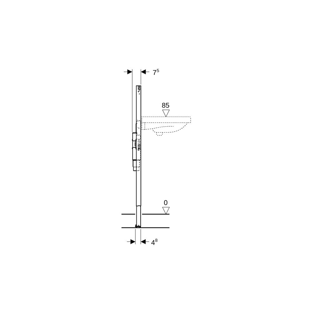 Geberit Waschtisch-Element Duofix BH 112 cm, mit UP-Geruchsverschluss, für Standarmatur -111480002