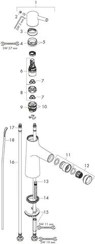 hansgrohe Bidet-Einhebelmischer Talis S chrom, mit Ablaufgarnitur-72200000