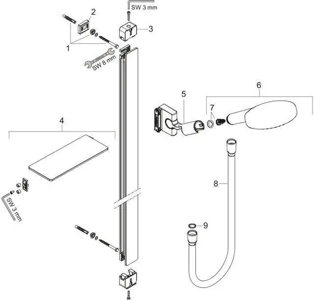 hansgrohe Raindance Select S Brauseset 120 3jet mit Brausestange 150 cm und Seifenschalen-27646000