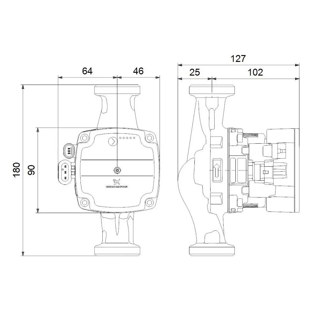 Grundfos Primärpumpe Alpha Solar 25-75, 180 mm, PN10, 230 V-98989300