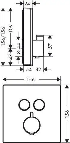 hansgrohe Fertigmontageset ShowerSelect UP-Thermostat, für 2 Verbraucher, Glas, weiß/chrom-15738400 hansgrohe Fertigmontageset ShowerSelect UP-Thermostat, für 2 Verbraucher, Glas, weiß/chrom-15738400