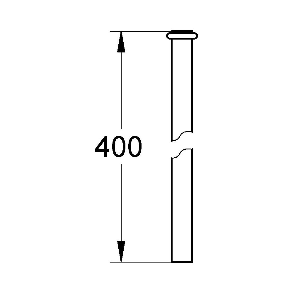 GROHE Urinalspülrohr 40 cm, gerade, d= 1,8cm, Messing, chrom-37043000