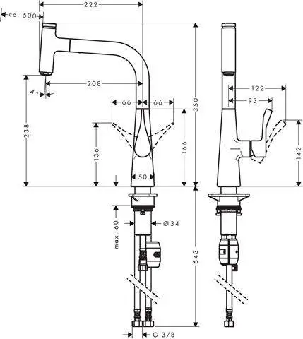 hansgrohe Spültisch-Einhebelmischer Metris Select 240-14857800