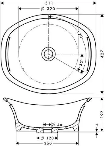 hansgrohe Waschschüssel Axor Urquiola 51,1 x 42,7 cm, Mineralguss, weiß-11301000