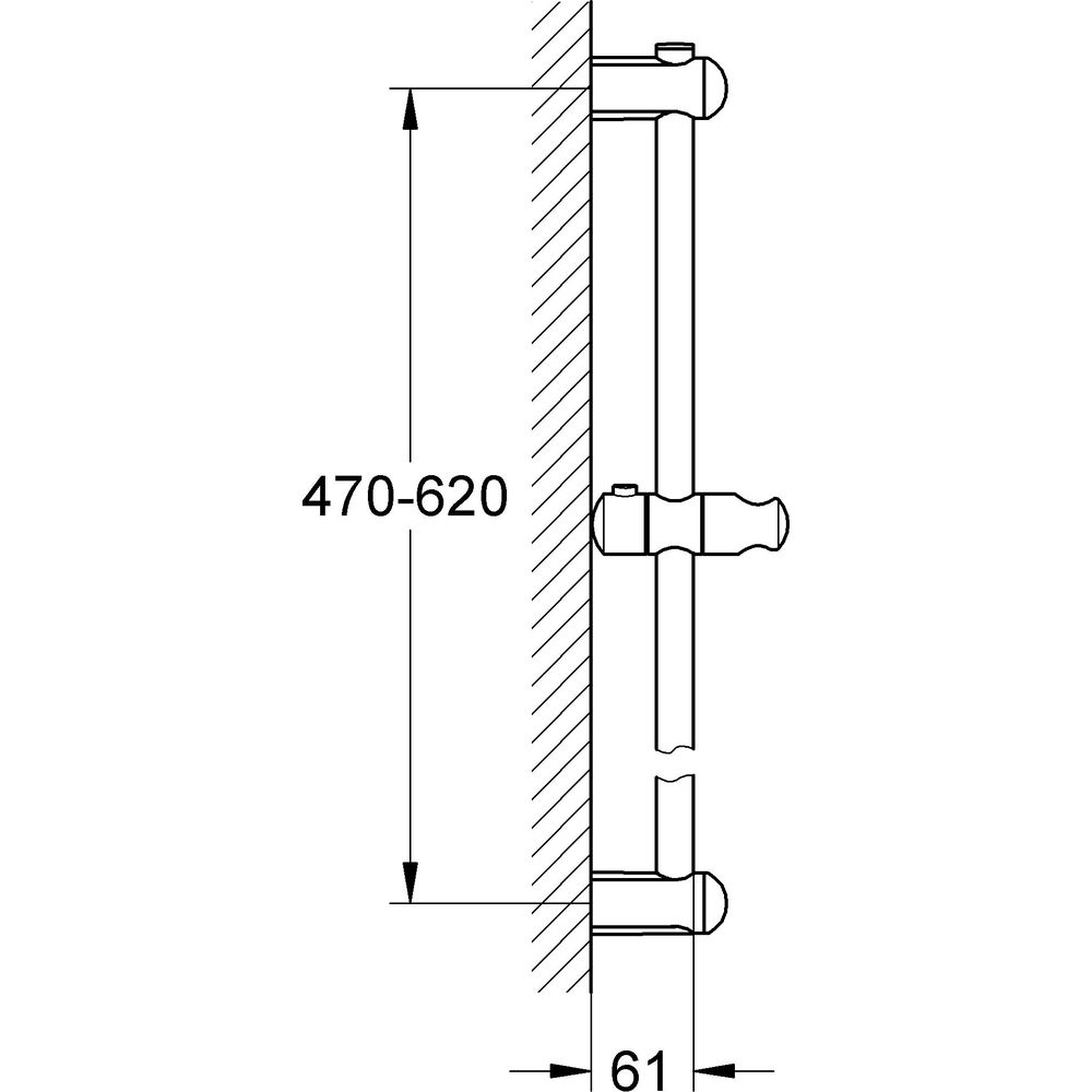 GROHE Brausestange Euphoria Cosmopolitan 60 cm, mit Wandhalter, Gleiter und Gelenkstück, chrom-27499000